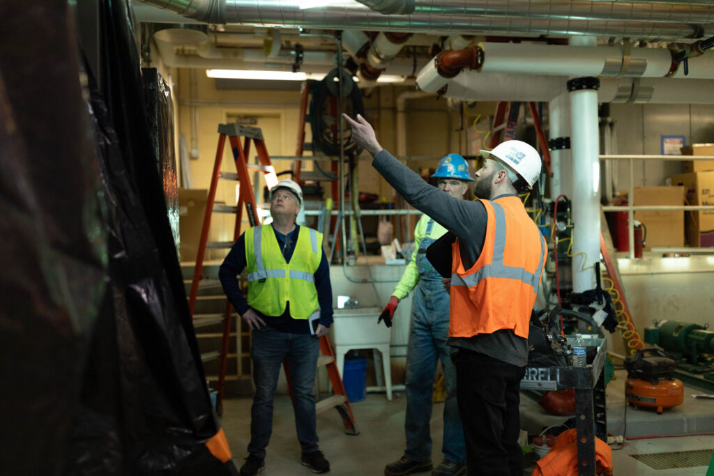 Engineer Tony LaGrotta advises on an HVAC system